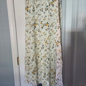 Shosho Floral Yellow and Cream Maxi Skirt